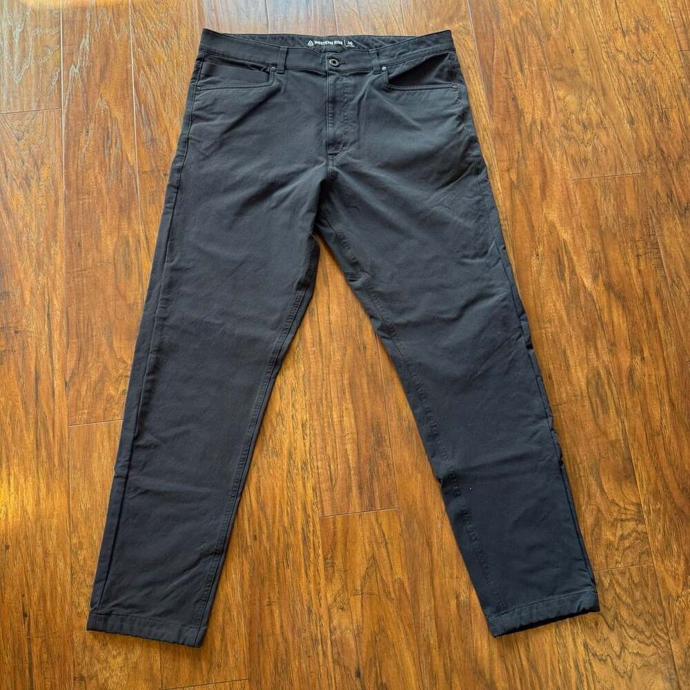 Western Rise Diversion Pant Slim Mens 36 Charcoal Gray Stretch Travel Workwear